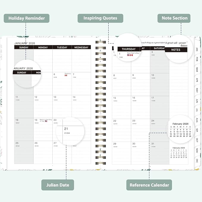 2026 Planner, Weekly and Monthly Calendar Academic Planner, Jan 2026 - Image 2