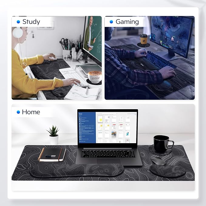 Gimars 4 in 1 Mouse Pad and Keyboard Wrist Rest Set, Large Mouse Pad - Image 8
