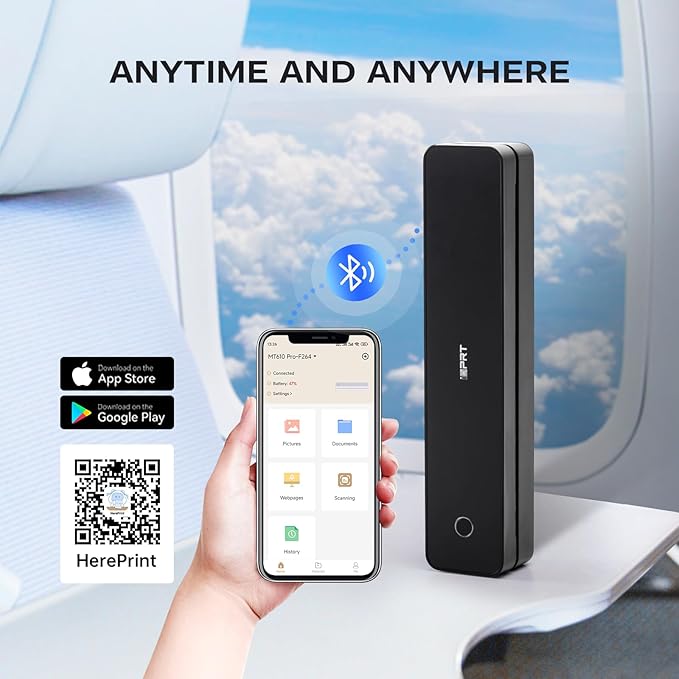 iDPRT Portable-Printer Wireless for Travel, 300DPI Inkless-Thermal-Small-Printer for Home Use, Office, Vehicles, Mobile Bluetooth Printers Supports 8.5" x 11" US Letter&A4&A5 Size, for Phone & PC-DeskLoop Office
