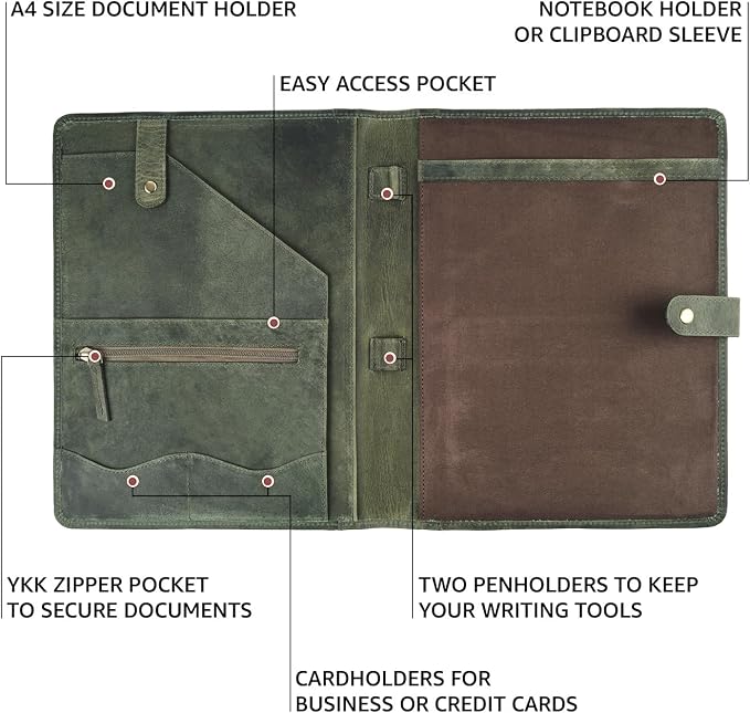 Leather Village Leather Portfolio Organizer - Image 3