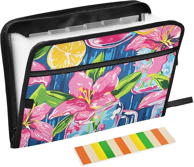 Expanding File Folder Lily Pulitzer Mason Jars Accordion File Organizer 13 by ALAZA