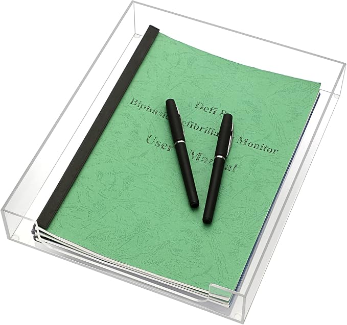 BTSKY 1 Pack Multipurpose A4 File Tray Clear Acrylic Desk Tray Organizer - Image 9