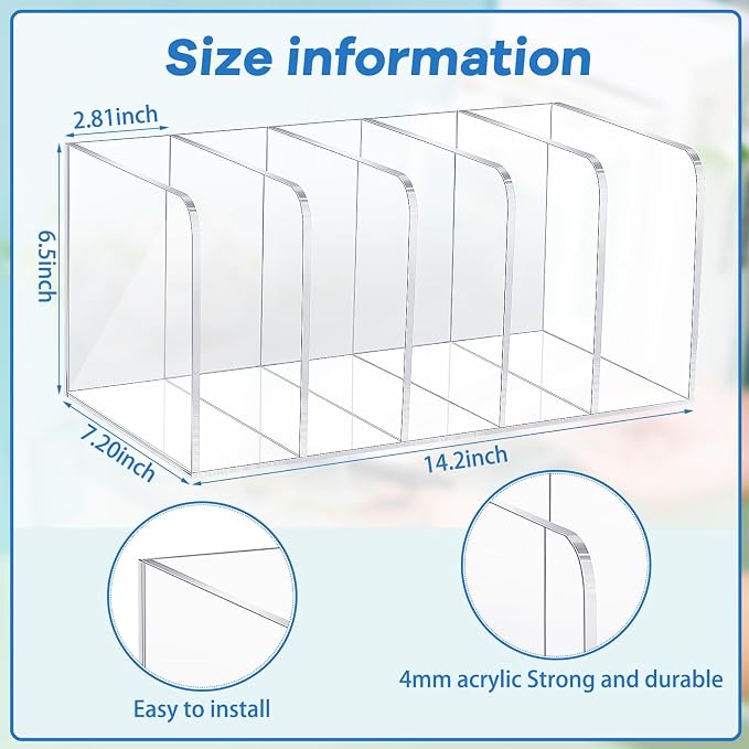 Suzile 2 Pack Clear Acrylic Magazine Holder - Image 2
