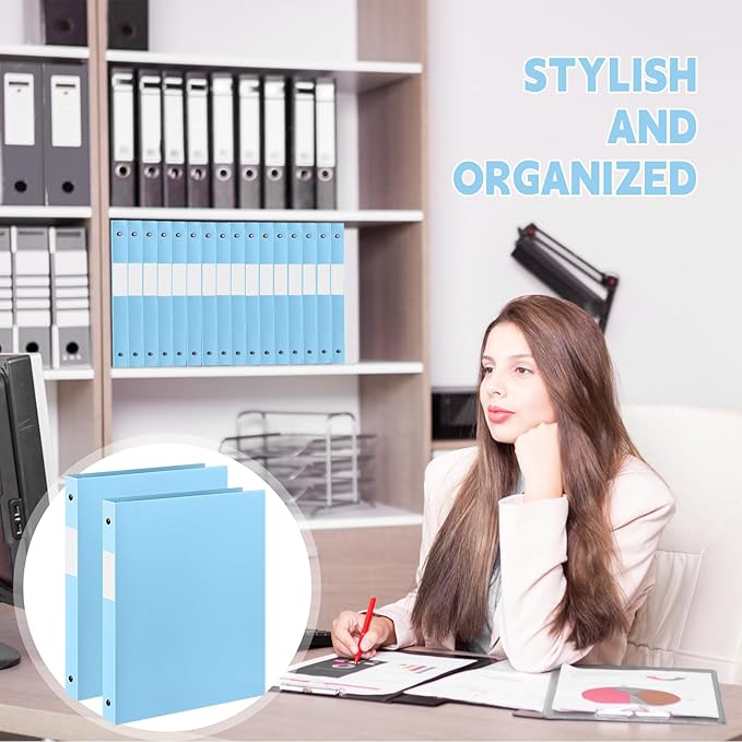 Henoyso 36 Pcs 3 Ring Binder 0.5 Inch Round Fits Letter Size 8.5'' x 11'' Paper - Image 4