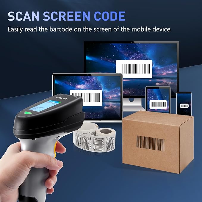 Barcode Scanner Wireless, ONEWSCAN 1D CCD Barcode Reader - Image 4