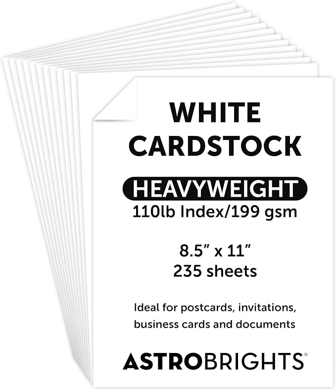 Premium Astrobrights White Cardstock, 8.5" x 11", 110 lb. Index, 94 Brightness - Image 2