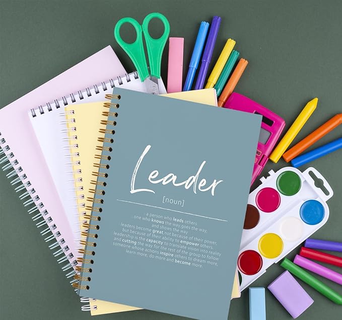 OXW Blue Meeting Notebooks for Work, Leadership Gifts Office Work Notebook Journal for Writing Note Taking, Thank You Gifts for Women Men Leader Mentor Boss Manager Principal, 5.5"x8.3"