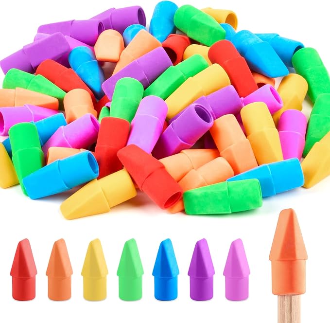 60 Pack Erasers for Kids, Sooez Pencil Top Erasers, Eraser Caps, Cap Toppers by Sooez