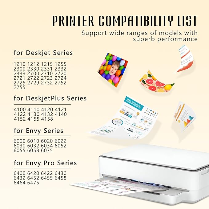 Printer Ink 67XL 67 HP67XL Black for HP67 XL 67XLBlack Ddeskjet 2755e 2734e Ink Cartridge for HP Printers for Deskjet 2755e / 2700 / 2700e / 2742 / 2734e / 4100 / 4155e Envy 6000e / 6455e / 6055e-DeskLoop Office