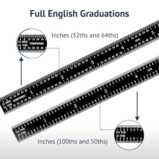 PEC Tools 12" Flexible Metal Ruler, Stainless Steel - Image 6