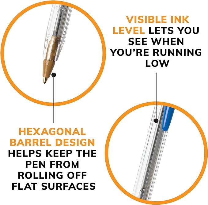 BIC Cristal Xtra Smooth Blue Ballpoint Pens, Medium Point, Extra Smooth and - Image 5