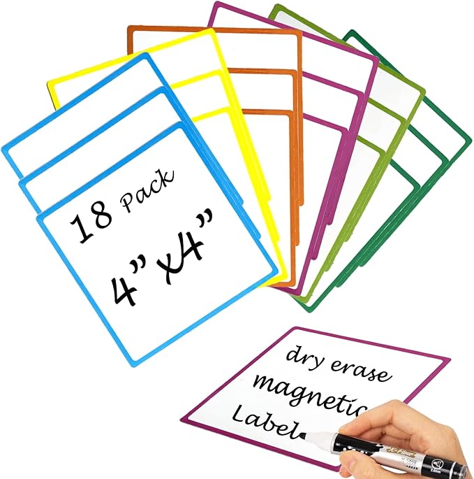 18 Packs, Edge Color Magnets Labels, Widely Use to Post Notes - Image 8