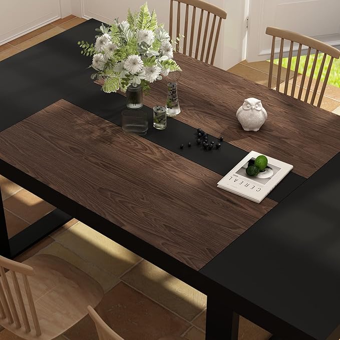 ECACAD 7FT Conference Table for 6-8 People, Large Rectangular Meeting Table, Modern Seminar Table for Office Meeting Conference Room, Black and Deep Brown (86.8”L x 47.2”W x 29.4”H)-DeskLoop Office