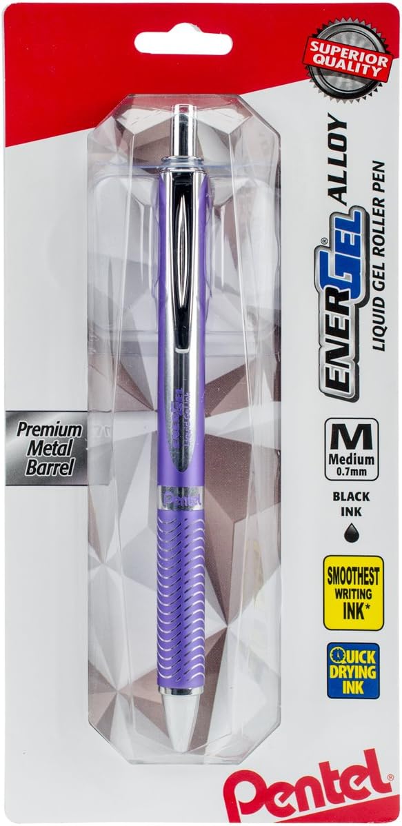 Pentel EnerGel Alloy RT Premium Liquid Gel Pen, 0.7mm Violet Barrel by PentelofAmerica