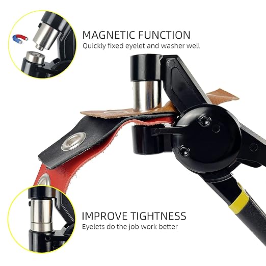 HAPDEN Grommet Tool Kit with Bag, 1/2 inch Handheld Eyelet Kit Manual Grommet - Image 4