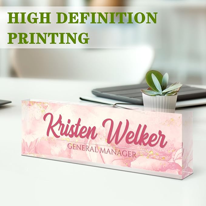 Name Plate for Desk, Desk Name Plate Personalized, Office Decor for Women Men - Image 3