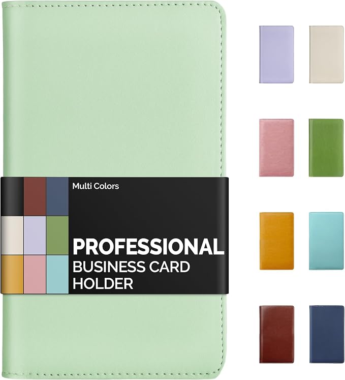 Sooez Leather Professional Business Card Book Holder Organizer, 240 Capacity by Sooez