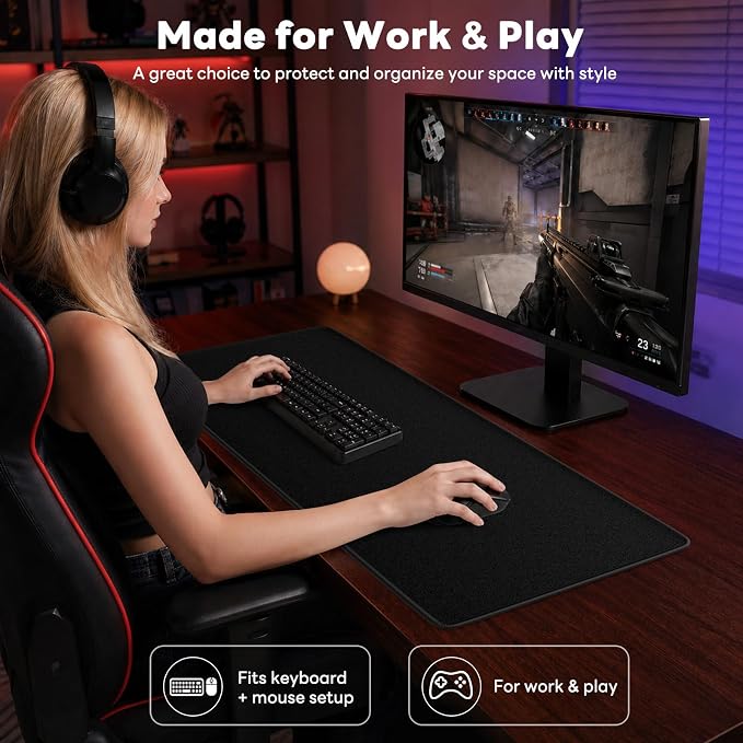 Desk Mat, Big Desk Pad, 31.5x11.8 Inches Extended Big Gaming Mouse Pad - Image 7