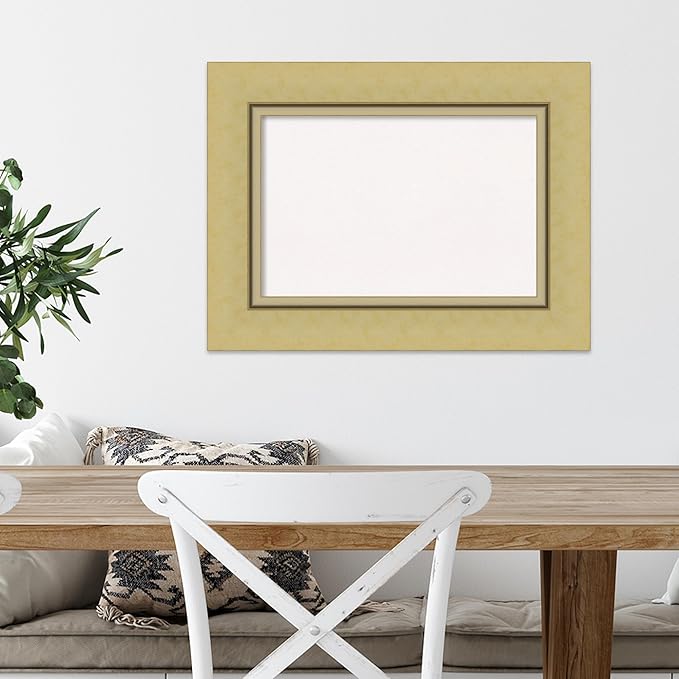 Amanti Art White Cork Board for Wall, 18x24 Vision Board with Gold Frame, Small Corkboard Office Decor for Home Organization, Casual Corkboard Pinboard to Display Items for Home Organization in-DeskLoop Office