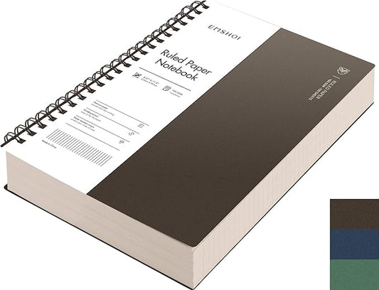 EMSHOI A4 Spiral Notebook, 11.2" X 8.27", College Ruled Lined Journal, 300 Pages/150 Sheets, Easy Tear Perforated Pages, 100gsm Thick Paper, Waterproof Softcover, for School Work Writing-Coffee