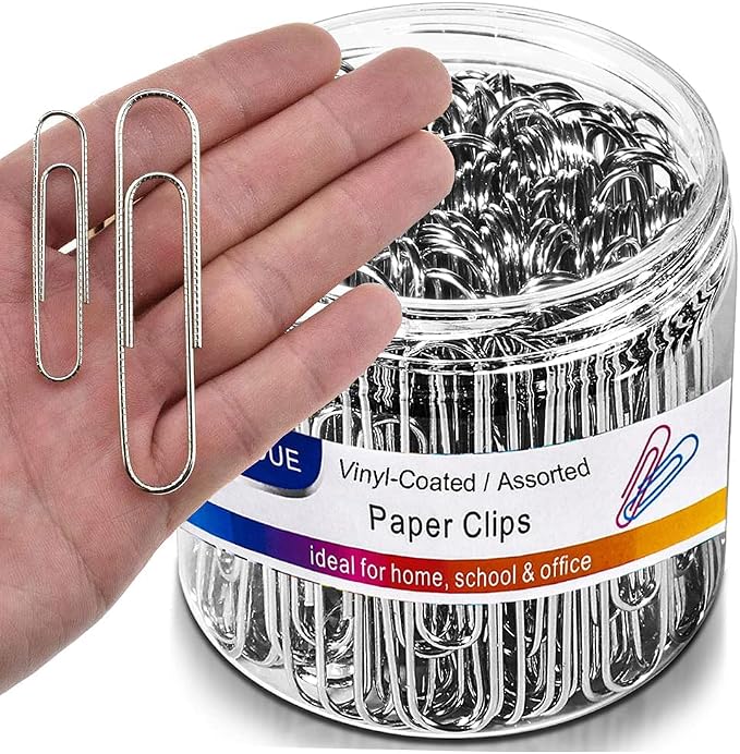 Vinaco Paper Clips Non Skid, 100 Pack Large Paper Clips 2 Inch, Durable & Rust by LightingMadeSimple