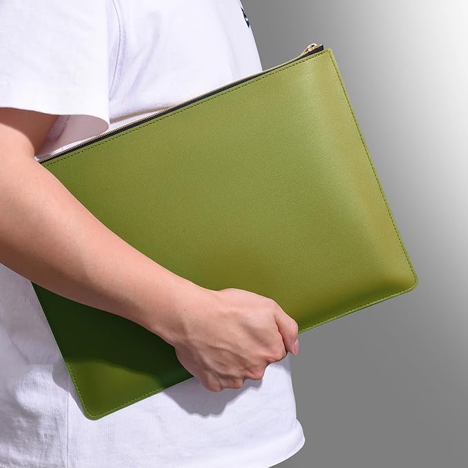 PU Leather A4 File Folder Zipper Document Holder Envelope Folder Case - Image 3