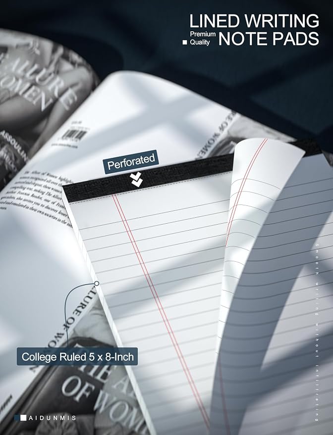 10 Pack Legal Pads Writing Pad 5x8 Inch Lined Writing Note Pads Grocery List - Image 3