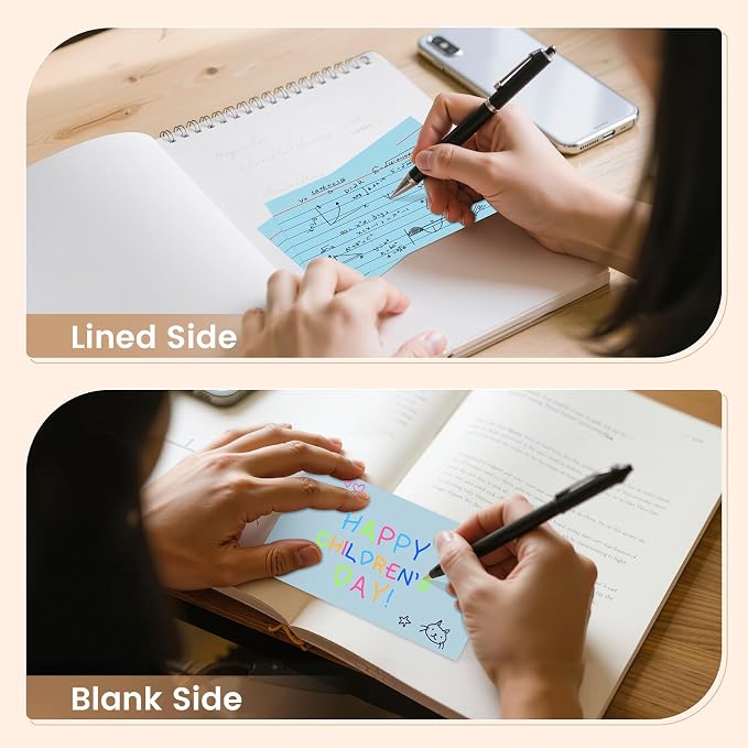 Index Cards 3x5 Inch, Flash Cards, Ruled Lined Blue Note Cards Paper - Image 5
