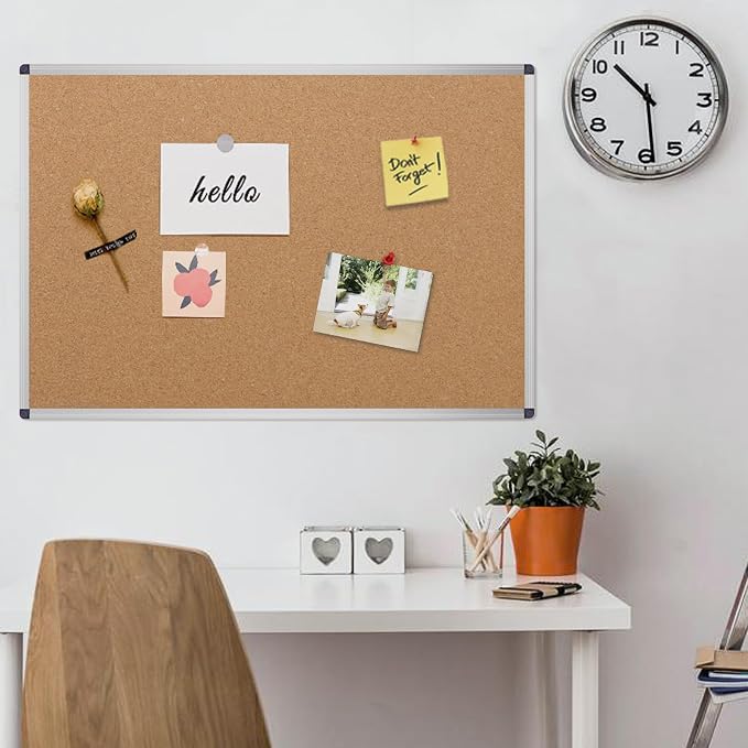 VIZ-PRO Cork Notice Board, 48 X 32 Inches, Cork Bulletin Board - Image 6