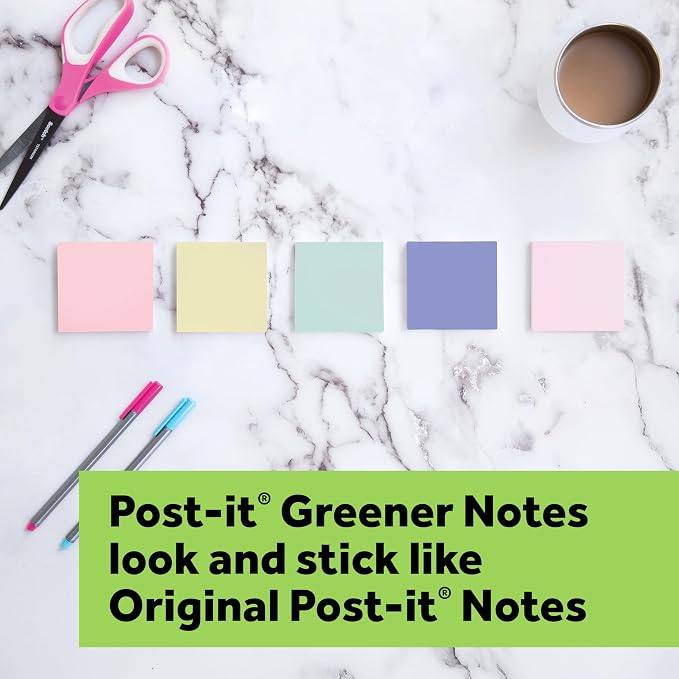 Post-it Greener Notes, 4 x 6 in, Sweet Sprinkles Collection, 5 Lined Pads | Made - Image 10