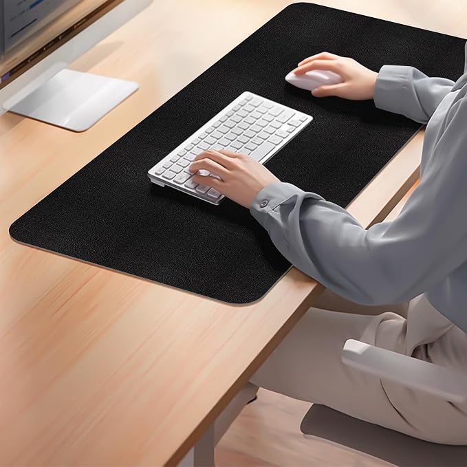 Leather Desk Pad Mat, Non-Slip Black Desk Mat, Large Mouse Pad - Image 7