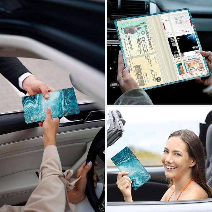 Car Registration and Insurance Holder，Colour Patterns Men Women Car License - Image 3
