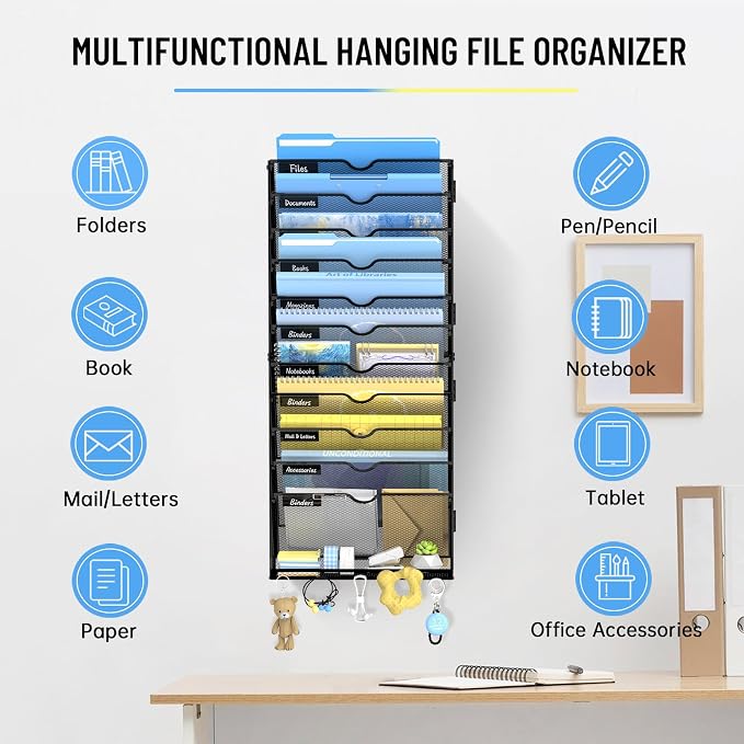SUPEASY 12 Tier Wall File Organizer - Image 6