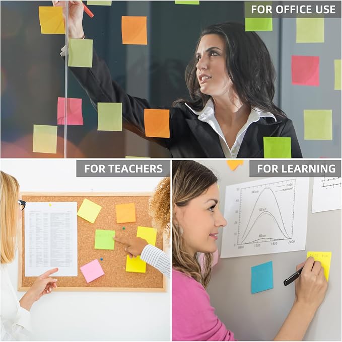 Sticky Notes 3x3 Inches, Bright Colors Self-Stick Pads - Image 4