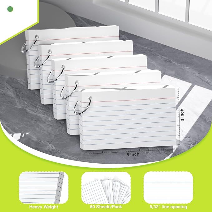 250 Sheets Colored Index Cards - Image 2