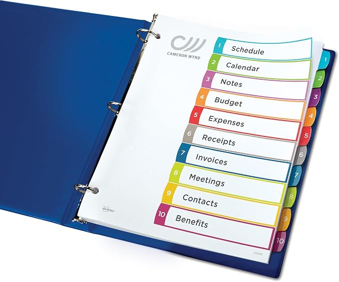 Avery Dividers for 3 Ring Binders, 10 Tabs per Set, Customizable Table of - Image 9