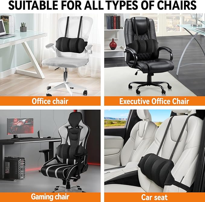 Lumbar Support Pillow for Office Chair & Car, Back Support for Office Chair - Image 5