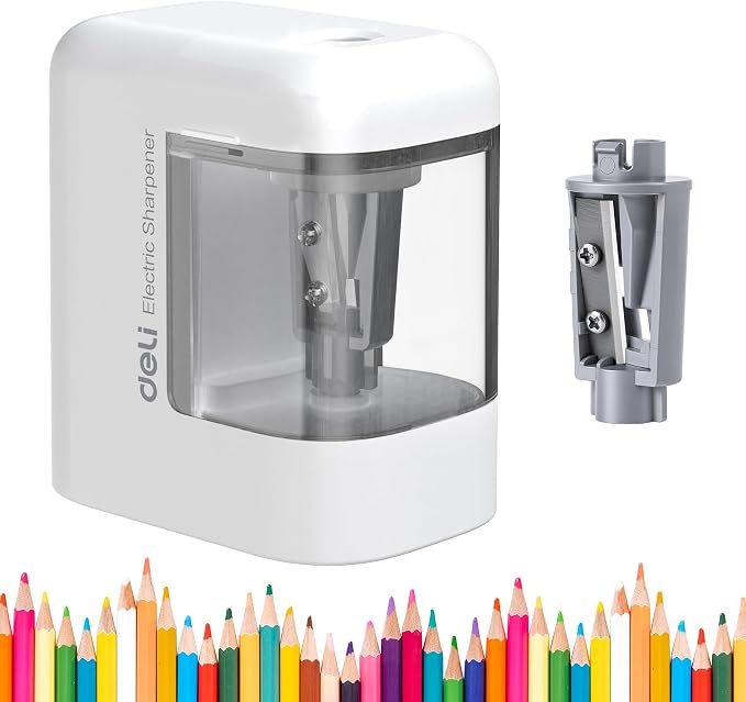 deli Electric Pencil Sharpener, Portable Pencil Sharpener by delioffice