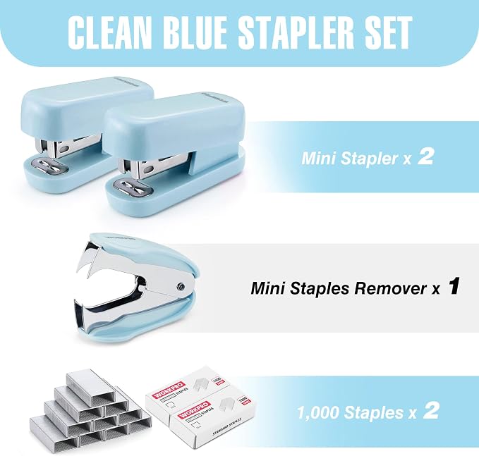 WORKPRO Mini Stapler with Staples, One Staple Remover, 2000 Standard Staples - Image 2