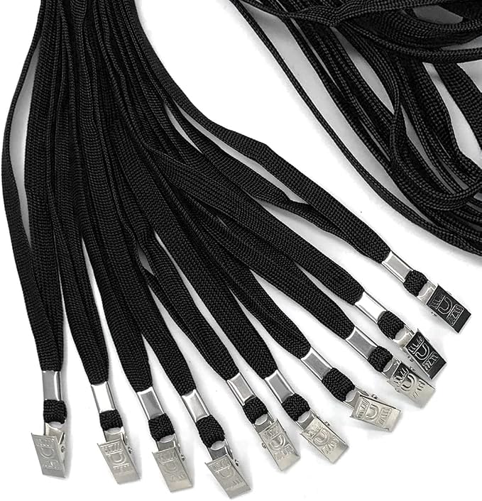 Bird Fiy 50 Pcs Cotton Lanyards Bulldog Clip 32-inch Flat Braid Neck Lanyard - Image 5