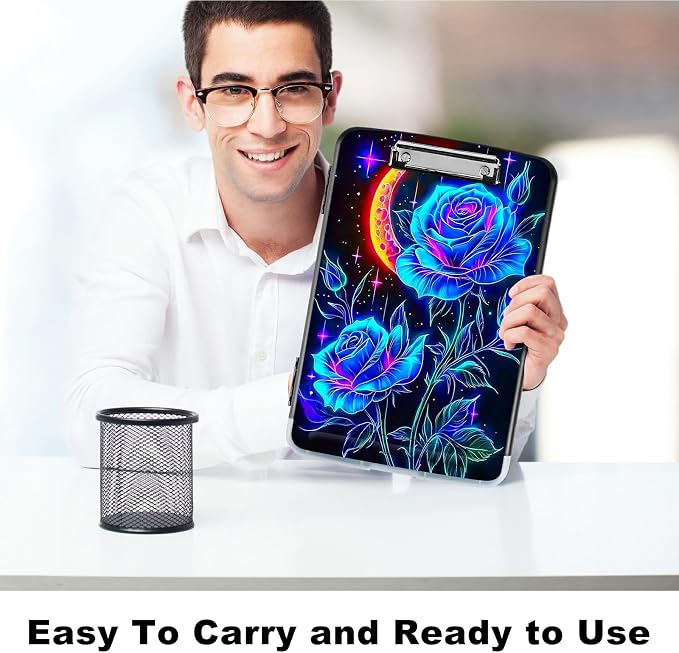 Blue Rose Moon A4 Clipboard - Image 6
