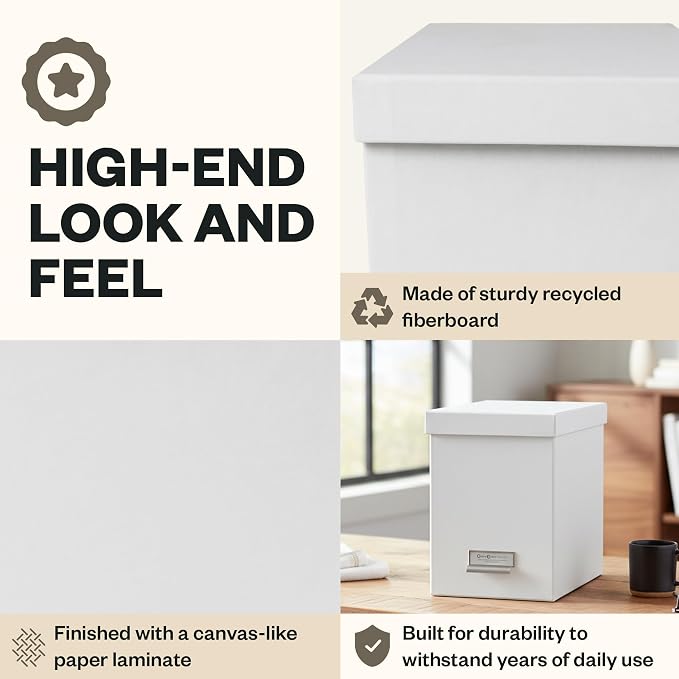 Bigso John Fiberboard Label Frame Desktop File Storage Box - Image 4