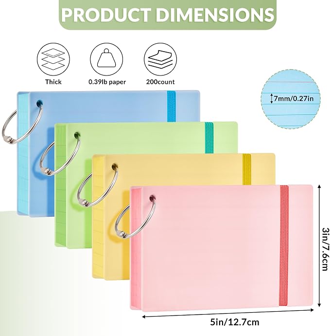 NEEWAY Heavy Weight Colored Ruled Index Cards 3x5, Lined Note Cards - Image 2