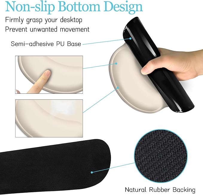 LIMKRIAN Beige Mouse Pad Set, Complete XXL Desk Mat - Image 5