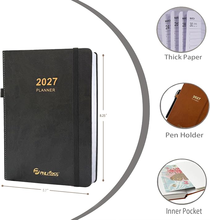 2027 Daily Planner/Calendar, One Page Per Day, Daily Monthly Agenda Planner - Image 2