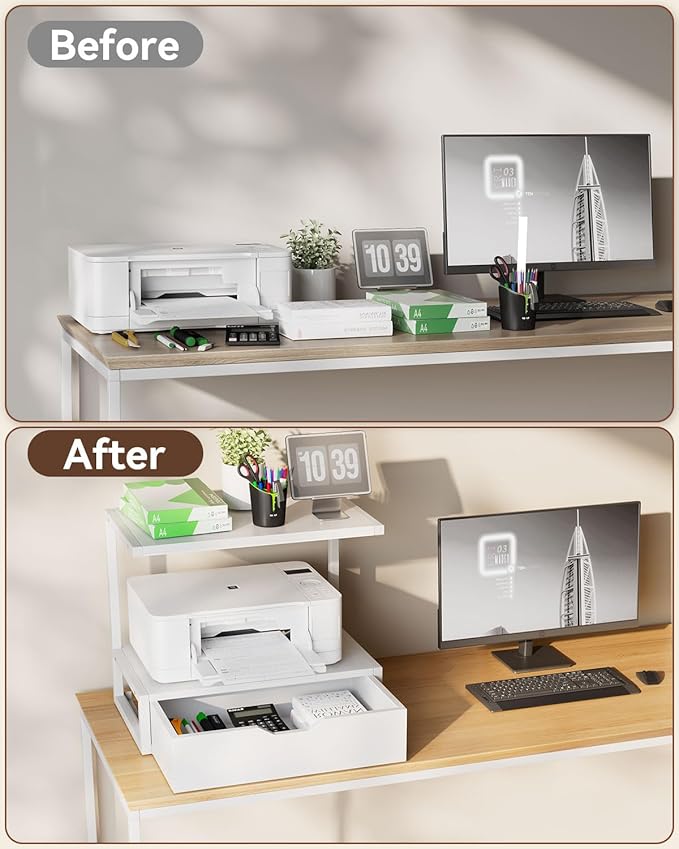 IBUYKE 2 Tier Desktop Printer Stand, Printer Table - Image 5