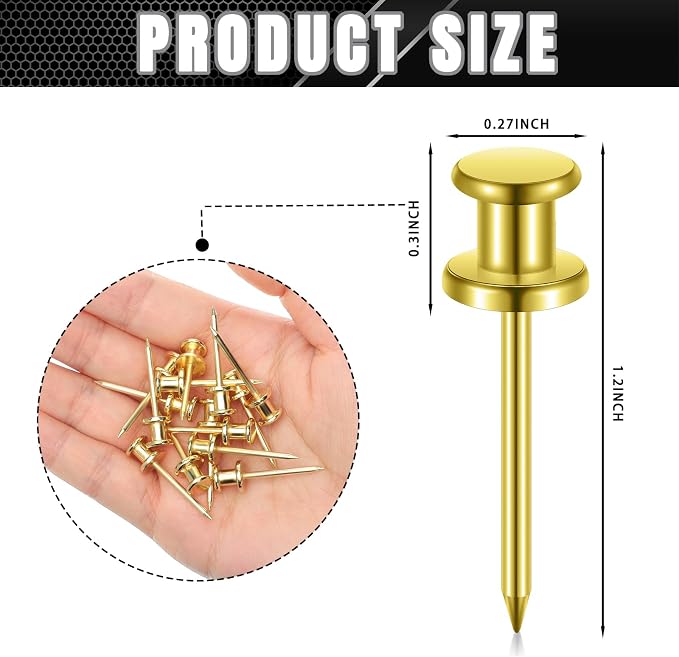 Watersay 50 Pcs Double Headed Picture Hanging Nails Long Push Pins - Image 2