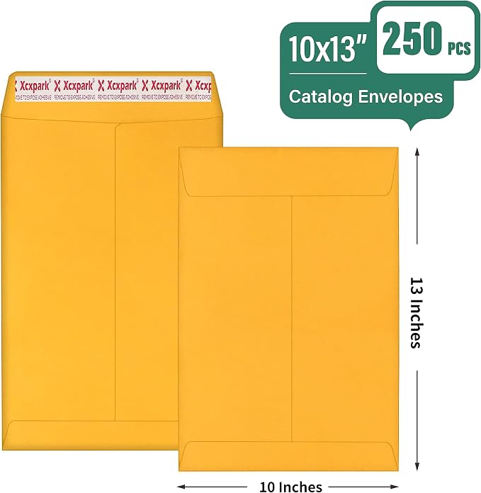 Xxcxpark 250 PCS 10x13 inches Security Catalog Envelopes Printable Self Seal - Image 2