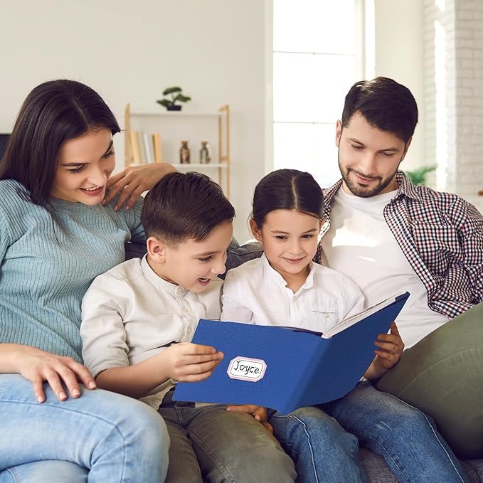 Jumbo Book Covers 12 Pack Reusable Fabric Book Cover Protective Book Covers 9 x 11 Inch Black and Blue Stretchable Book Sleeve Cover with Label Sticker for Most Hardcover Books Up to 10 x 12.5 Inch-DeskLoop Office