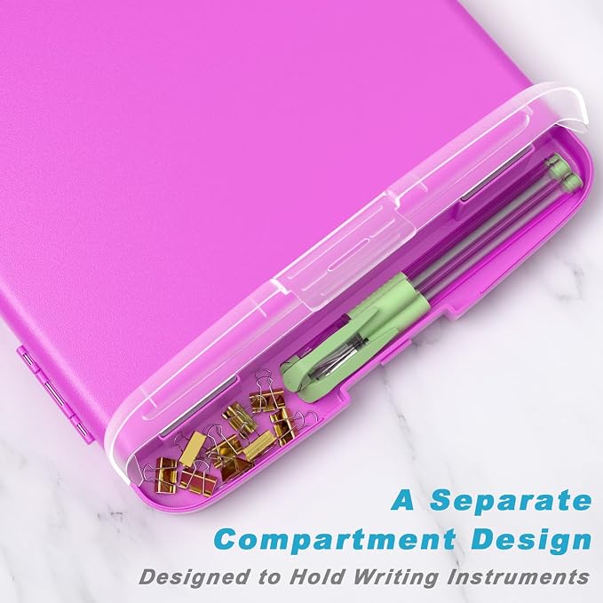 Rimilak Plastic Clipboard with Storage, 8.5 x 11 High Capacity Folio Nursing - Image 4
